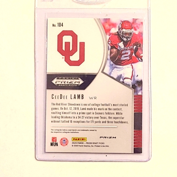 CeeDee Lamb 2020 Panini Prizm Draft Picks Purple Rookie NFL Football Card - Picture 2 of 2